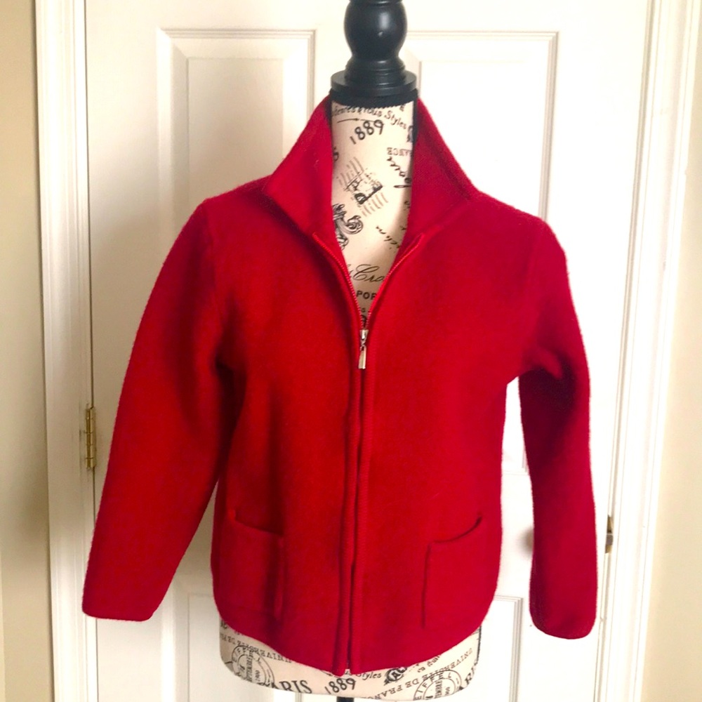 Talbots Red zip blazer